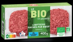 4 biftecks hachés bio (100g) pur boeuf