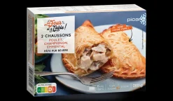 2 chaussons poulet, champignon, emmental