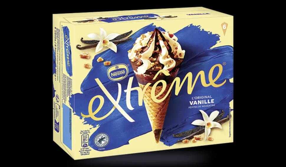 6 cônes extrême vanille