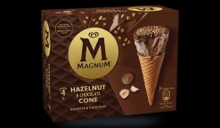 4 cônes Magnum noisette