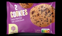 2 cookies aux pépites de chocolat