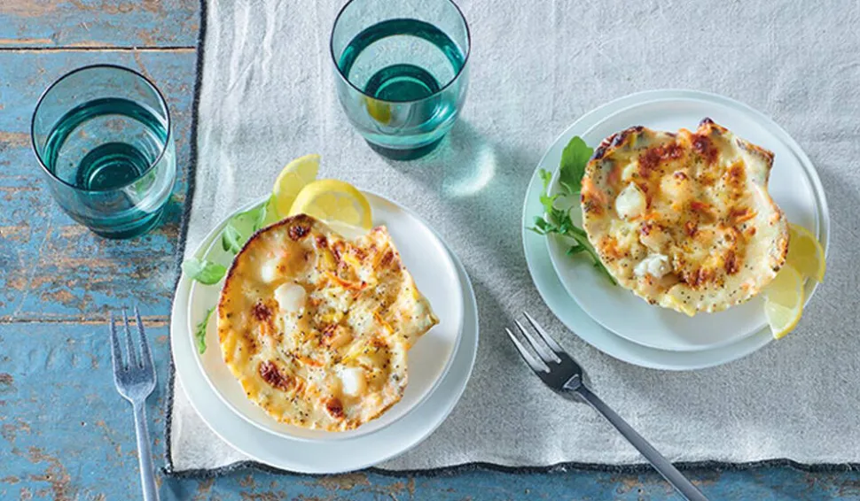 2 coquilles colin d'Alaska, noix de St-Jacques MSC