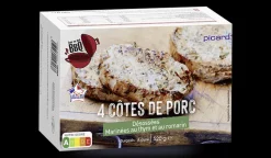 4 côtes de porc désossées marinées au thym,romarin