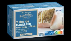 2 dos de cabillaud avec peau "Skrei" MSC, Norvège