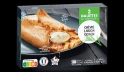 2 galettes chèvre-lardon-oignon