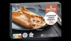 2 galettes jambon-champignon-emmental