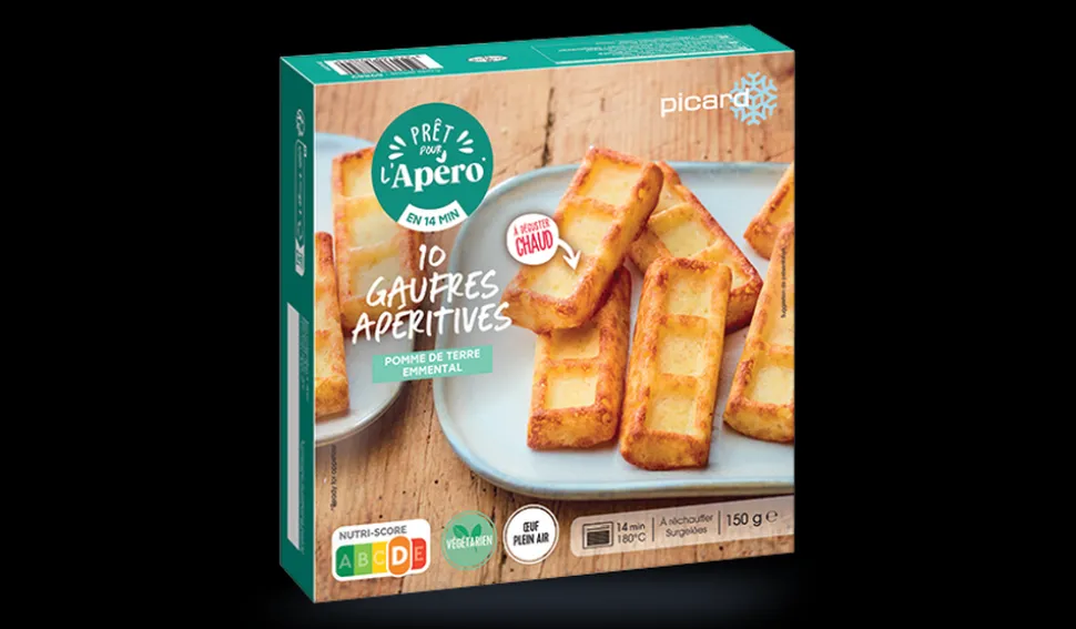 10 gaufres apéritives, pomme de terre, emmental