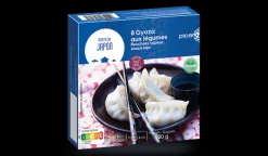 8 gyoza aux légumes, bouchées vapeur, sauce soja