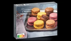 12 macarons, citron-spéculos-fruits rouges-chocolat