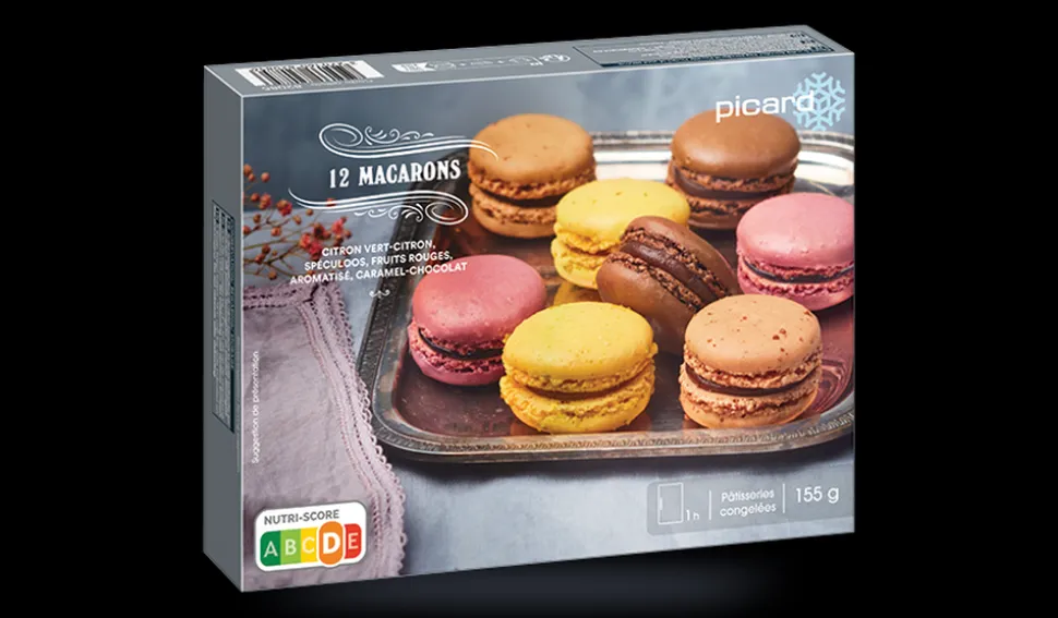12 macarons, citron-spéculos-fruits rouges-chocolat
