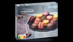 20 mini-macarons,chocolat,cassis, framboise,citron