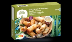 16 mini-nems : poulet-menthe, légumes-coriandre