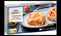 2 pastillas au poulet et aux légumes