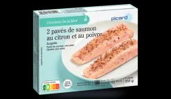 2 pavés de saumon au citron et au poivre