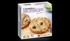 2 pissaladières oignons, olives noires, anchois