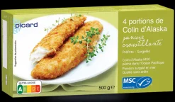 4 portions panées de filet de colin d'Alaska MSC