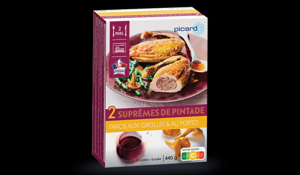 2 suprêmes de pintade, farcis girolles et porto