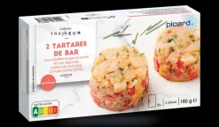 2 tartares de bar aux carottes et aux agrumes