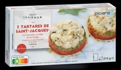 2 tartares de Saint-Jacques aux tomates confites et au basilic
