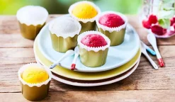 6 timbales de sorbet, framboise, mangue, citron