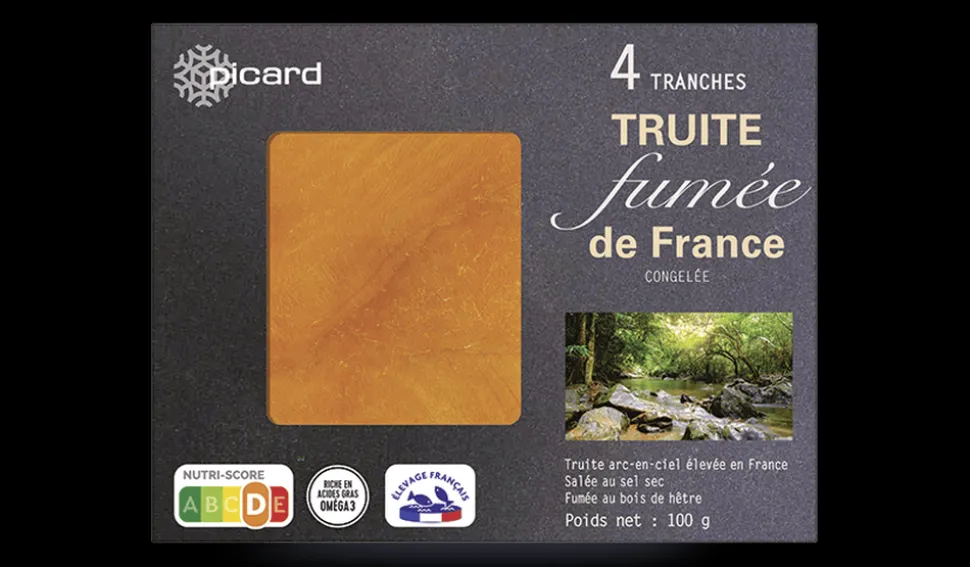 4 tranches de truite fumée, élevée en France