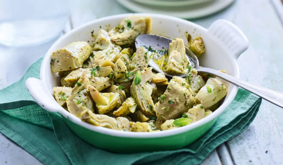 Artichauts à la romaine, menthe, citron