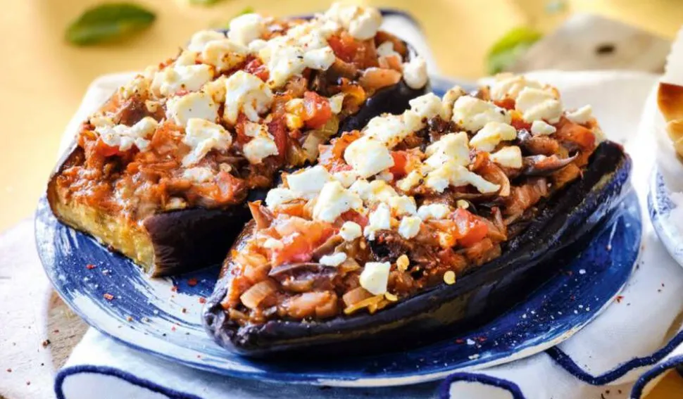 Aubergine farcie à la grecque