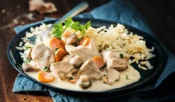 Blanquette de veau à la crème d'Isigny et riz