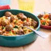 Boulettes party au boeuf, riz et légumes