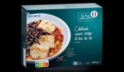Cabillaud sauce vierge et duo de riz camarguais
