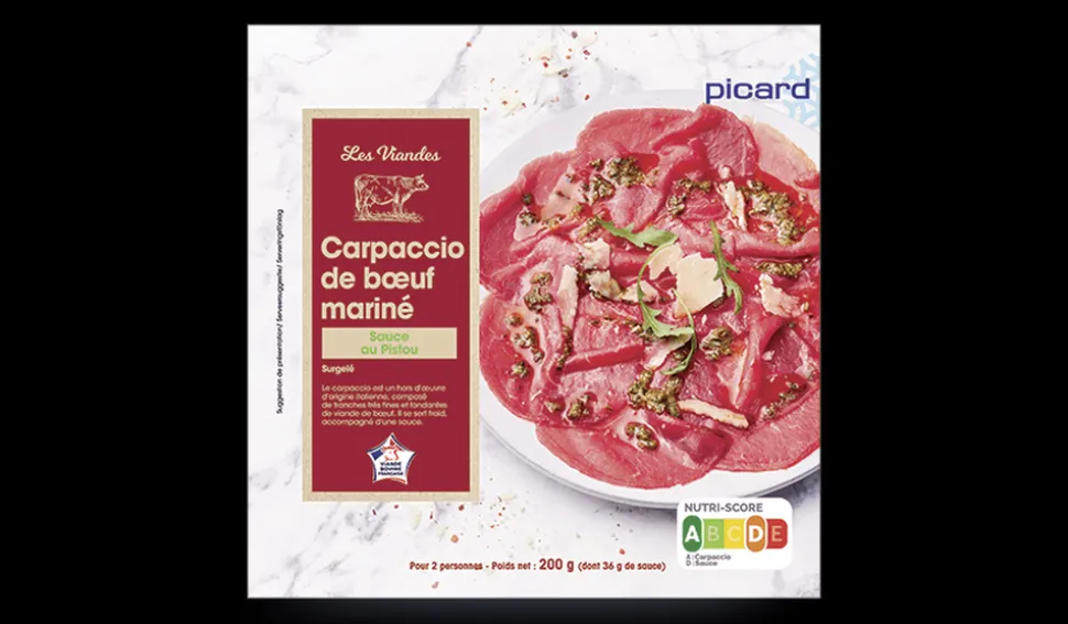 Carpaccio de boeuf et sa sauce au pistou, 2 parts