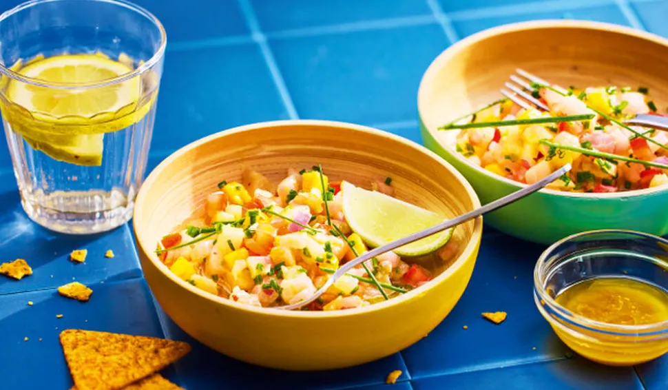 Ceviche dorade-sébaste, sce passion citron, légume