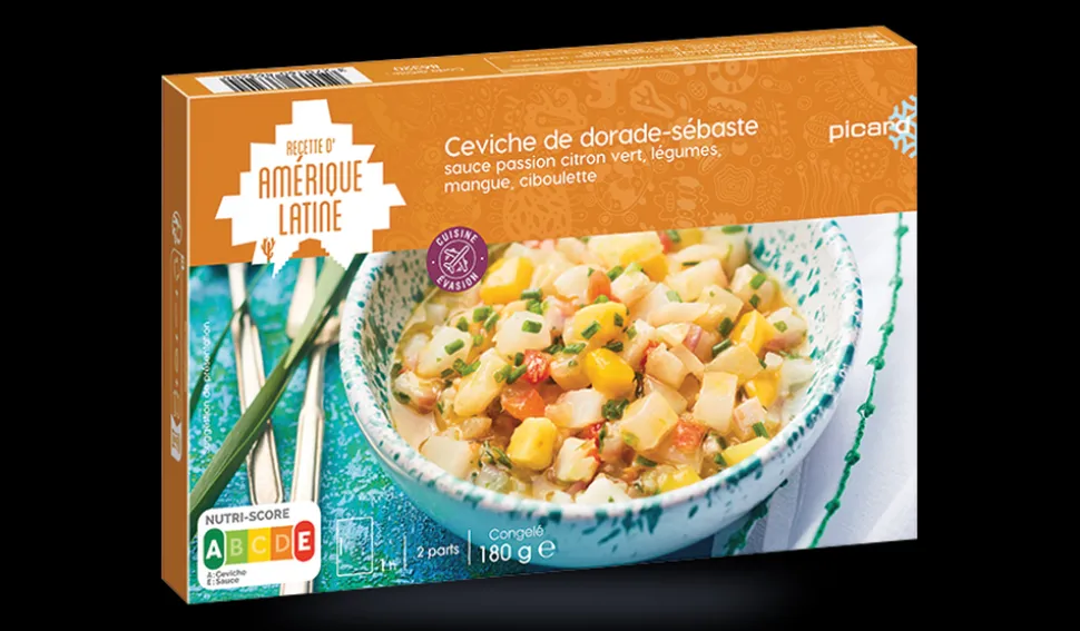 Ceviche dorade-sébaste, sce passion citron, légume