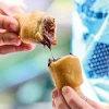 Churros peruanos, churro roulé, cœur cacao