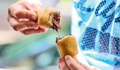 Churros peruanos, churro roulé, cœur cacao