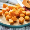 Courge butternut en cubes sans résidu de pesticide