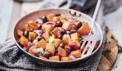 Courge butternut grillée aux oignons rouges