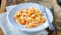 Crevettes à l'huile d'olive (4%) au persil,à l'ail