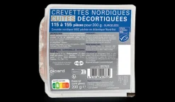 Crevettes nordiques cuites décortiquées MSC