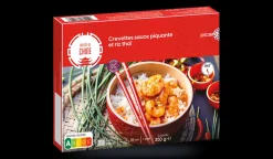 Crevettes sauce piquante et riz thaï