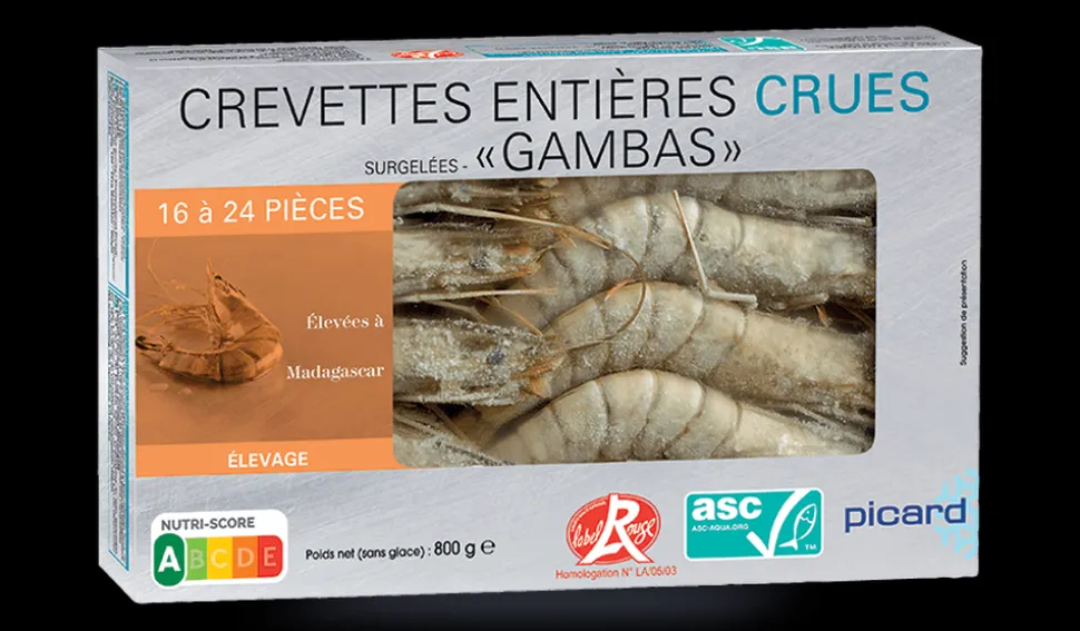 Crevettes tropicales crues "Gambas" 16-24 p. ASC