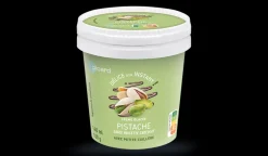 Crème glacée pistache, sauce noisette chocolat