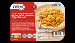 Curry de légumes et pois chiches, duo de riz