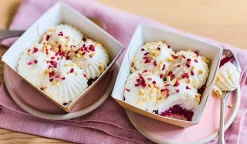 Dessert vanille-fruits rouges,biscuit moelleux
