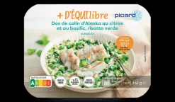 Dos de colin d’Alaska au citron et au basilic, risotto verde