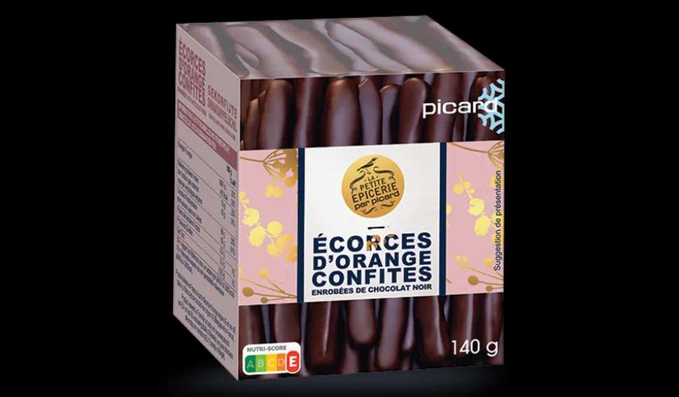 Ecorces d'orange confites enrobées de chocolat