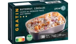 Gratin de courge butternut, céréales, sauce au fromage nature