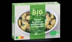 Gratin de gnocchi aux épinards et au bacon bio