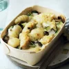 Gratin de gnocchi, champignon de Paris, courgette