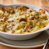 Gratin de ravioles au poulet et aux champignons